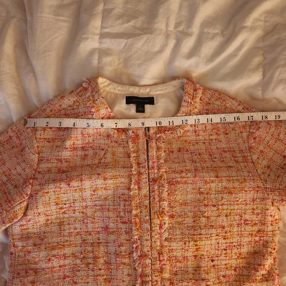 Ann Taylor confetti jacket orange/pink/beige size 0 BNWT - Picture 6 of 12